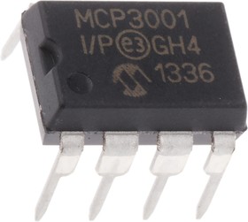Фото 1/2 MCP3001-I/P, 10-bit- ADC 200ksps, 8-Pin PDIP