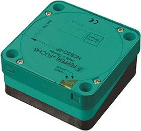 Фото 1/2 NCB50-FP-E2-P1, Inductive Block-Style Proximity Sensor, 50 mm Detection, PNP Output, 10 60 V dc, IP68