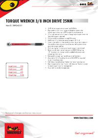 3892AG-E1, Click Torque Wrench, 5 → 25Nm, 3/8 in Drive, Square Drive ...