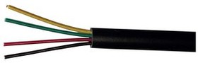 RND 475-00750, Telecommunication Cable PVC 4x 0.16mm² Bare Copper Black 100m