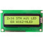 EA W162-NLED, Дисплей: LCD, алфавитно-цифровой, STN Positive, 16x2, 84x44мм