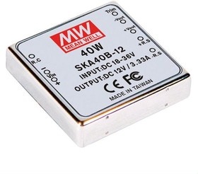 Фото 1/3 SKA40B-12, Isolated DC/DC Converters - Through Hole 18-36Vin 12Vout 0.3-3.33A, 40W