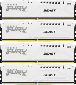 Фото 1/2 Оперативная память Kingston Fury Beast KF556C40BWK4-64 DDR5 - 4x 16ГБ 5600МГц, DIMM, White, Ret