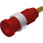 2 mm socket, flat plug connection, mounting Ø 8 mm, CAT III, red, 975455701