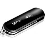 Флешка USB Silicon Power LuxMini 322 32ГБ, USB2.0, черный [sp032gbuf2322v1k]