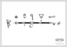 19032249, Тормозной шланг передний L [660mm] [660mm]