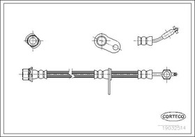 19032514, Тормозной шланг передний R [515mm]
