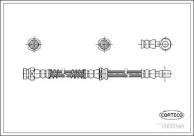 Фото 1/4 19033569, Тормозной шланг передний [594mm]