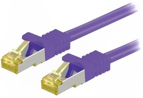 Фото 1/2 91582, Patch cord; S/FTP; 6a; stranded; Cu; LSZH; violet; 0.5m; 26AWG
