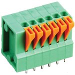 MC000005, Wire-To-Board Terminal Block, 2.54 mm, 6 Ways, 26 AWG, 20 AWG, Push In