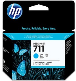 Фото 1/9 Картридж струйный HP 711 CZ134A голубой тройная упак. (29мл) для HP DJ T120/T520