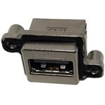 MUSBRA511M0, Гнездо, USB A, MUSB, на панель, винтами, THT, прямой, USB 2.0, IP68