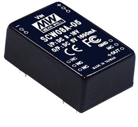 Фото 1/2 SCW08B-05, Isolated DC/DC Converters - Through Hole 8W 18-36VIN 5VOUT