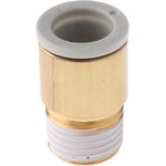 KQ2S10-02AS, KQ2 Series Straight Threaded Adaptor, R 1/4 Male to Push In 10 mm ...