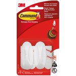 Command 17082, Design-hook white, small, 2 pcs/4 white sts, up to 450g
