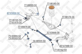 87-05834-SX, 87-05834-SX_сайлентблок зад. балки!\ BMW E46 316-330 98