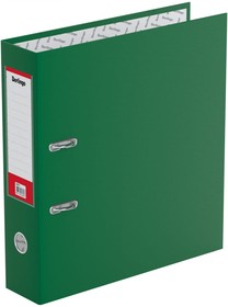 Папка-регистратор Standard 70 мм, бумвинил, с карманом на корешке, зеленая AM4516