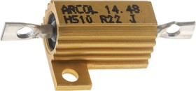 Фото 1/2 220mΩ 10W Wire Wound Chassis Mount Resistor HS10 R22 J ±5%