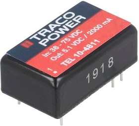 Фото 1/4 TEL 10-4811, Isolated DC/DC Converters - Through Hole 10W 36-75Vin 5.1V 2000mA Iso DIP16
