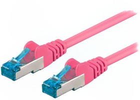 Фото 1/2 93661, Patch cord; S/FTP; 6a; stranded; Cu; LSZH; pink; 0.5m; 27AWG