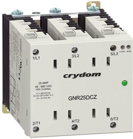 Фото 1/4 GNR25ACZ, Solid State Relay - Contactor Configuration - 180-260 VAC Control Voltage Range - 25 A Maximum Load Current - 48- ...