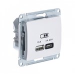 Systeme Electric Glossa Беж USB Розетка A + тип-C 45W высокоскор.заряд. QC, PD, мех.