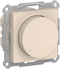 Фото 1/4 Systeme Electric AtlasDesign Беж Светорегулятор (диммер) повор-нажим, LED, RC, 400Вт, мех.