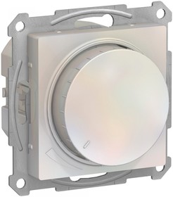 Фото 1/4 Systeme Electric AtlasDesign Жемчуг Светорегулятор (диммер) повор-нажим, LED, RC, 400Вт, мех.