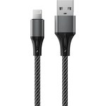 AL24-F100M Black-Gray, Кабель USB - Lightning, 1м, Accesstyle AL24-F100M Black/Grey