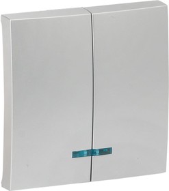 Фото 1/3 Валенсия лицевая панель выключателя 2-кл. с индикатором 10А сталь PROxima ESV10-L-123-30