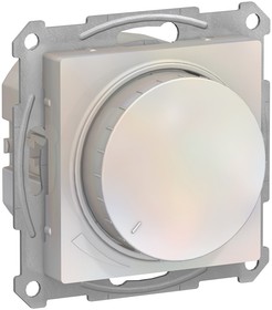 Фото 1/4 Светорегулятор поворотно-нажимной AtlasDesign 400Вт механизм жемчуж. SE ATN000423