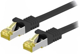 Фото 1/2 91617, Patch cord; S/FTP; 6a; stranded; Cu; LSZH; black; 3m; 26AWG