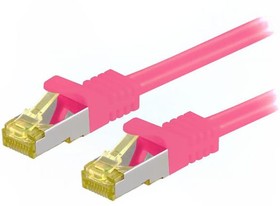 Фото 1/2 91632, Patch cord; S/FTP; 6a; stranded; Cu; LSZH; pink; 7.5m; 26AWG