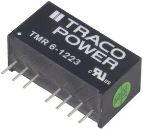 Фото 1/2 TMR 6-1223, Isolated DC/DC Converters - Through Hole Product Type: DC/DC; Package Style: SIP; Output Power (W): 6; Input Voltage: 9-18 VDC;