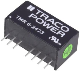 Фото 1/2 TMR 6-2423, Isolated DC/DC Converters - Through Hole Product Type: DC/DC; Package Style: SIP; Output Power (W): 6; Input Voltage: 18-36 VDC;