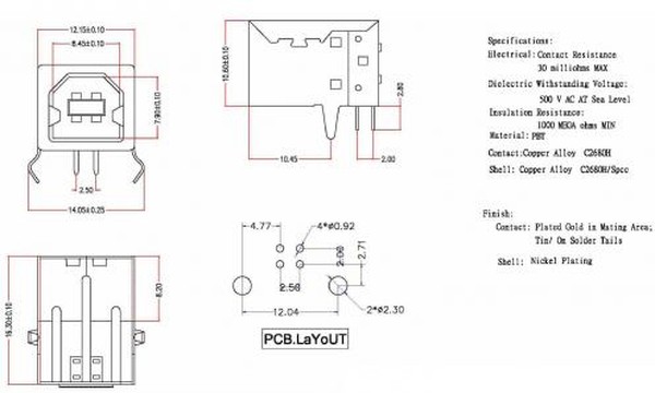 Usb разъем размеры. Разъем USBB-1j. Розетка USBB-1j. Вилка USBB-1j. USB B-1j разъем USB, Тип b, гнездо на плату для принтера.