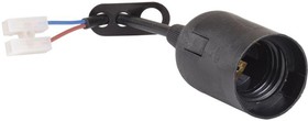 Фото 1/6 EPP14-04-01-K02, Ппл27-04-К52 Патрон подвесной с шнуром, пластик, Е27, черный (50 шт), стикер на изделии, IEK