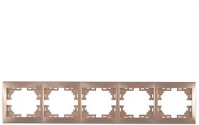 701-3100-150, Lezard Mira Светло-Коричневый Перламутр Рамка 5-местная горизонтальная без вставки скрытая установка 701-3100-150