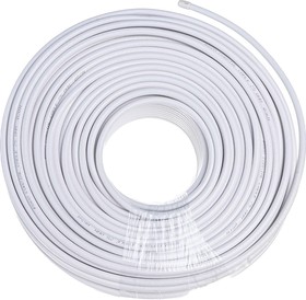 Коаксиальный кабель 75 Ом, 64%, 08мм, 100м, медь, белый RG-6U-CU-1