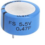 FS0H104ZF, Суперконденсатор, THT, 0,1Ф, 5,5ВDC, -20-80%, Корпус: d16,5x8,5мм