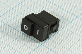 Фото 1/4 Переключатель кнопочный, 220В, 6.0А, 2-ON-OFF, черный, контакты 2T, KDC3-102B