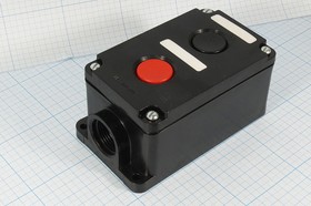 Фото 1/3 Переключатель кнопочный, 660В, 10А, 2OFF-(ON), 1красный1черный, контакты 8C, ПКЕ222-2У2