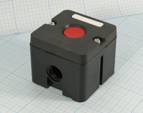 Переключатель кнопочный, 660В, 10А, OFF-(ON), красный, контакты 4C, ПКЕ222-1У2