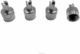 Набор металлических колпачков для ниппеля колеса со шлицом, 4 шт АС.010013