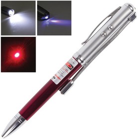 Фото 1/5 Указка лазерная, радиус 200 м, красный луч, LED-фонарь, стилус, детектор купюр, ручка, TD-RP-36