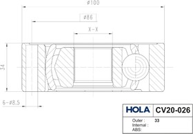 Фото 1/6 CV20026, ШРУС ВНУТРЕННИЙ VW POLO SEDAN (MT5),TIGUAN (5N,AD1,BT1) 4MOTION,PASSAT (HOLA) CV20026