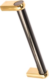 Мебельная ручка черная, позолоченный никель 76-96