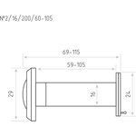 Глазок дверной НОРА-М №2/16/200/60-105 со шторкой - Хром