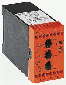 Фото 1/2 BD9080.12 3AC400V UH=AC230V, Phase, Voltage Monitoring Relay, 3 Phase, DPDT, DIN Rail