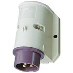 1955, IP44 Purple Wall Mount 2P Right Angle Industrial Power Plug, Rated At 16A ...